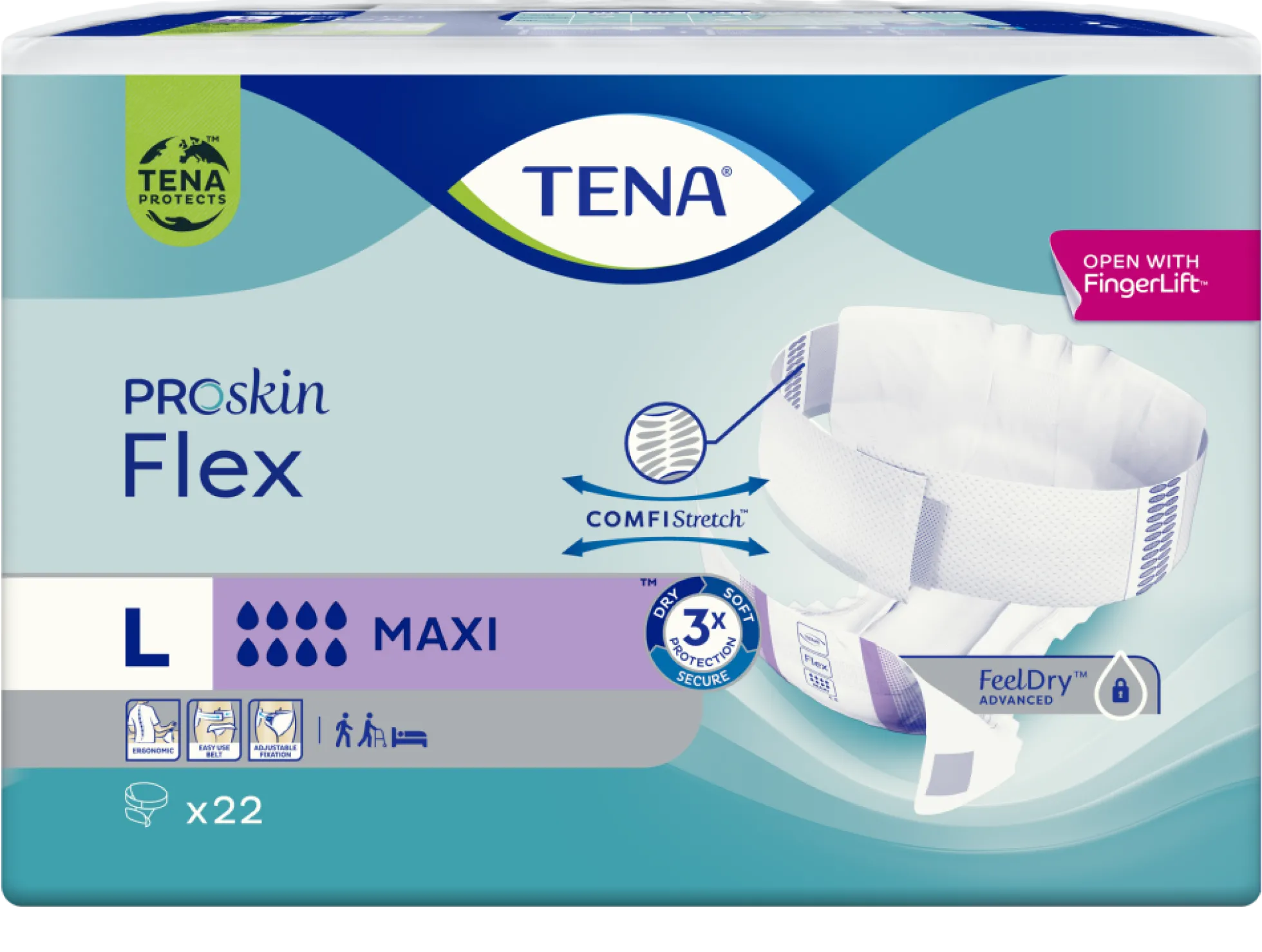 TENA FLEX MAXI 22 kpl -eri kokoja