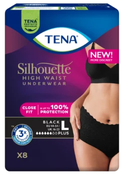 TENA Silhouette Plus L Black High Waist 8 kpl