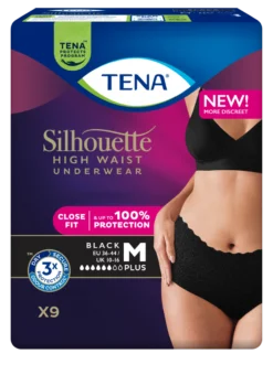 TENA Silhouette Plus M Black High Waist 9 kpl
