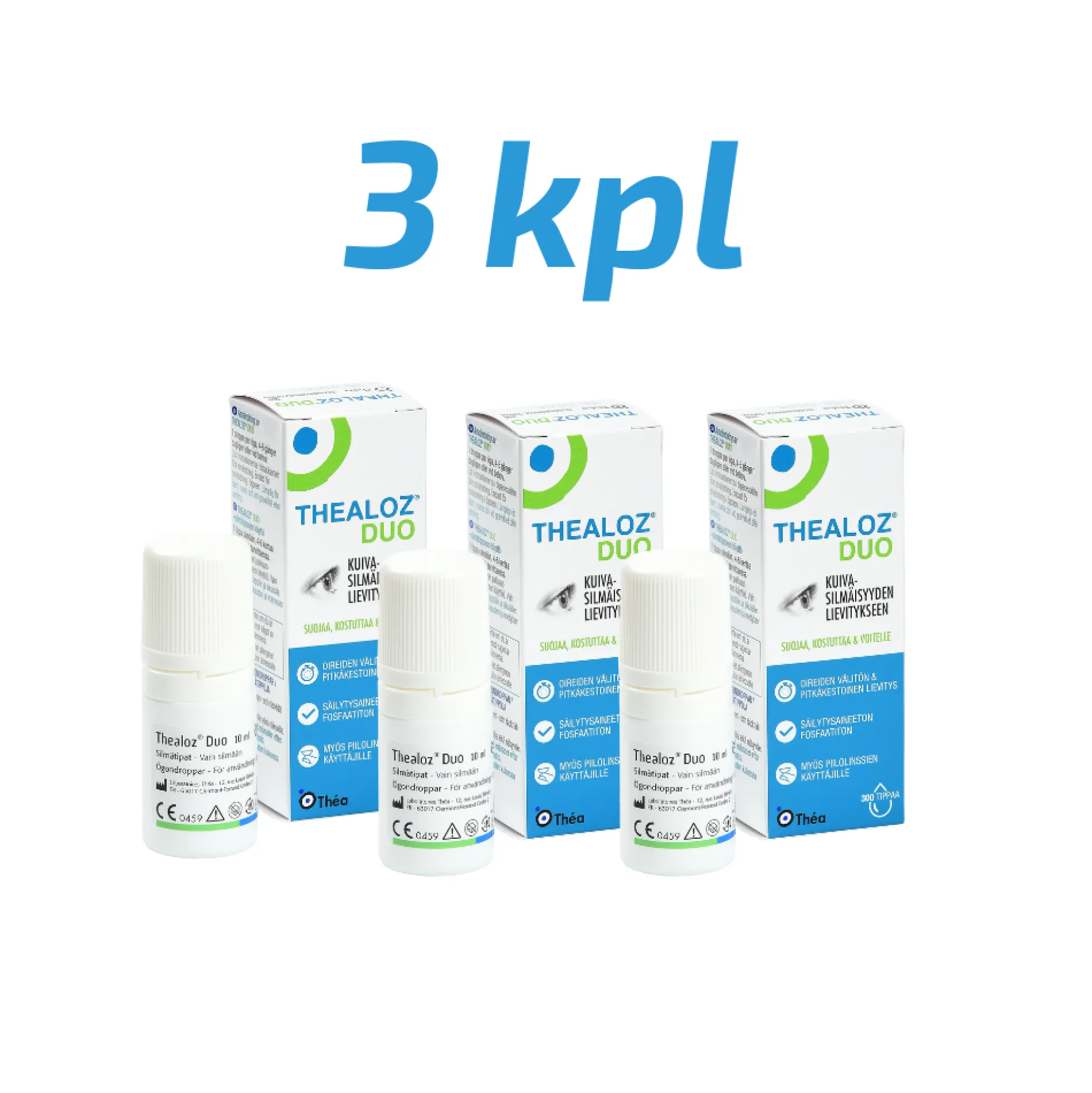 Thealoz Duo silmätipat säästöpakkaus 3 x 10 ml