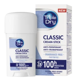 Triple Dry 100h Classic Antiperspirant Cream Stick tuoksuton 45 ml