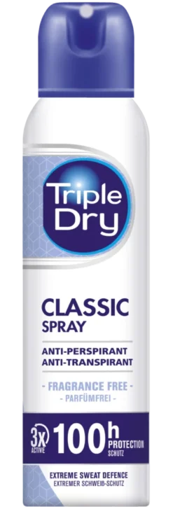 Triple Dry 100h Classic Spray Antiperspirant tuoksuton 150 ml