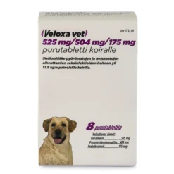VELOXA VET 525/504/175 mg matolääke koirille 2/8 tablettia