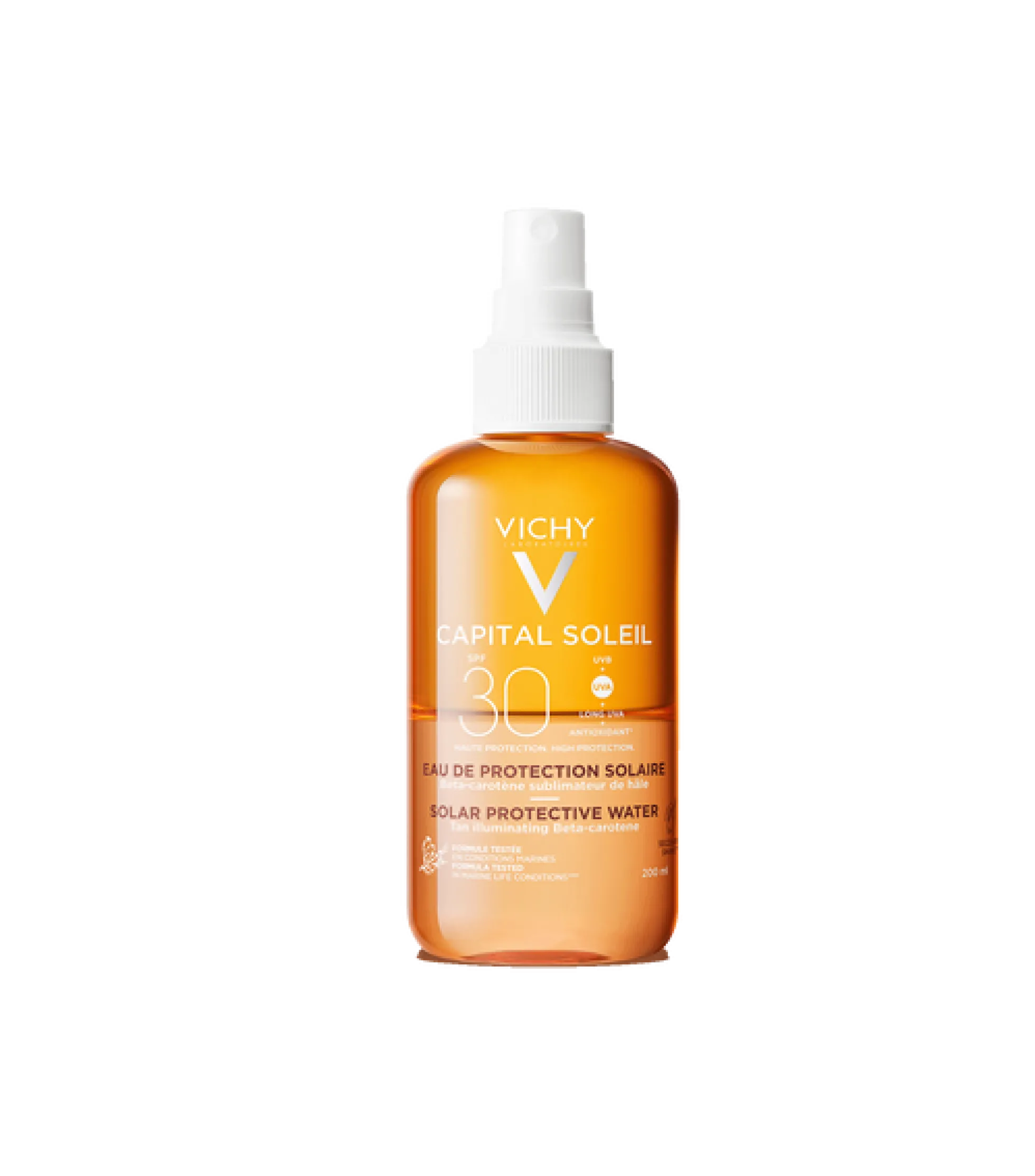 Vichy Capital Soleil päivetystä edistävä aurinkosuojavesi SPF30