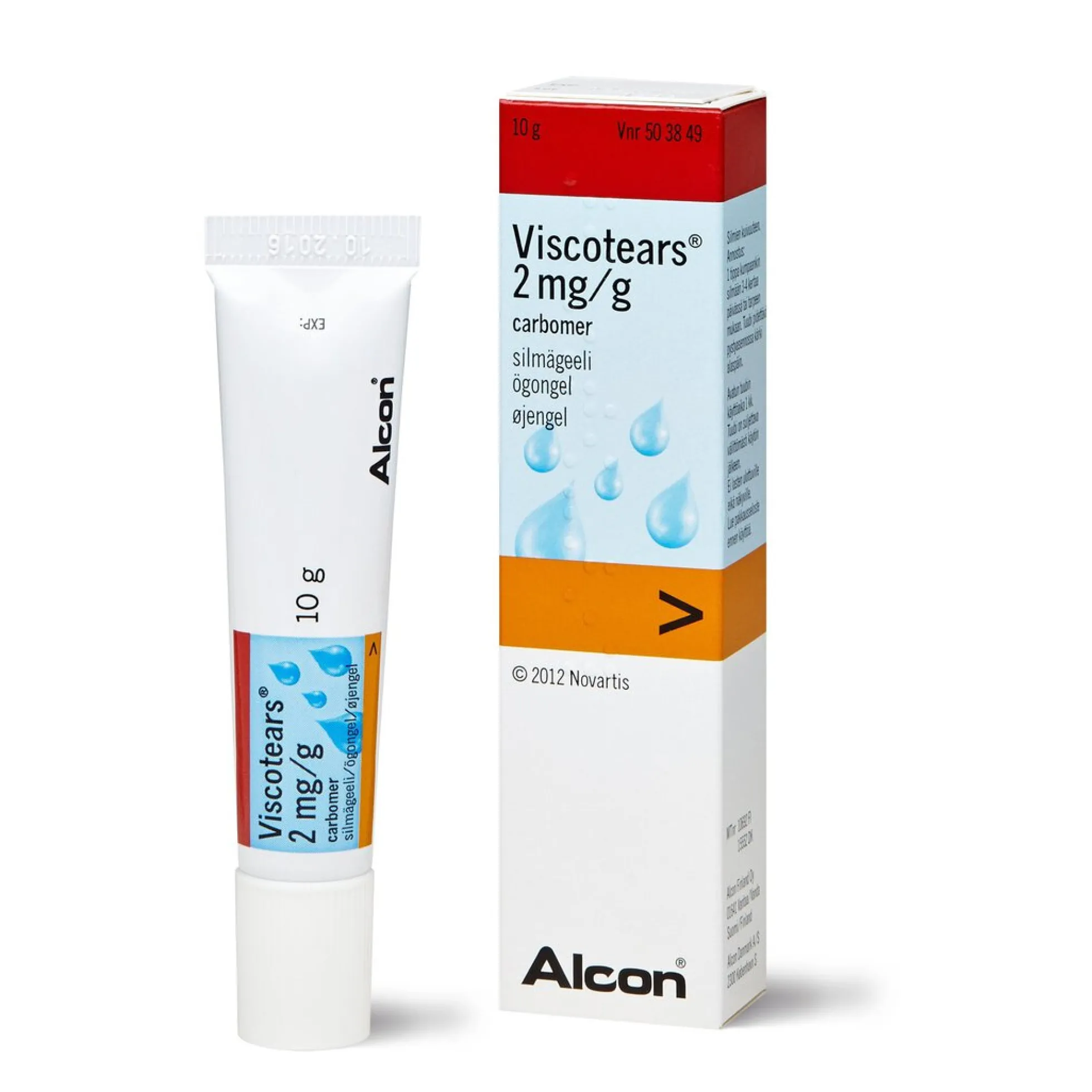 VISCOTEARS 2 mg/g silmägeeli -eri kokoja