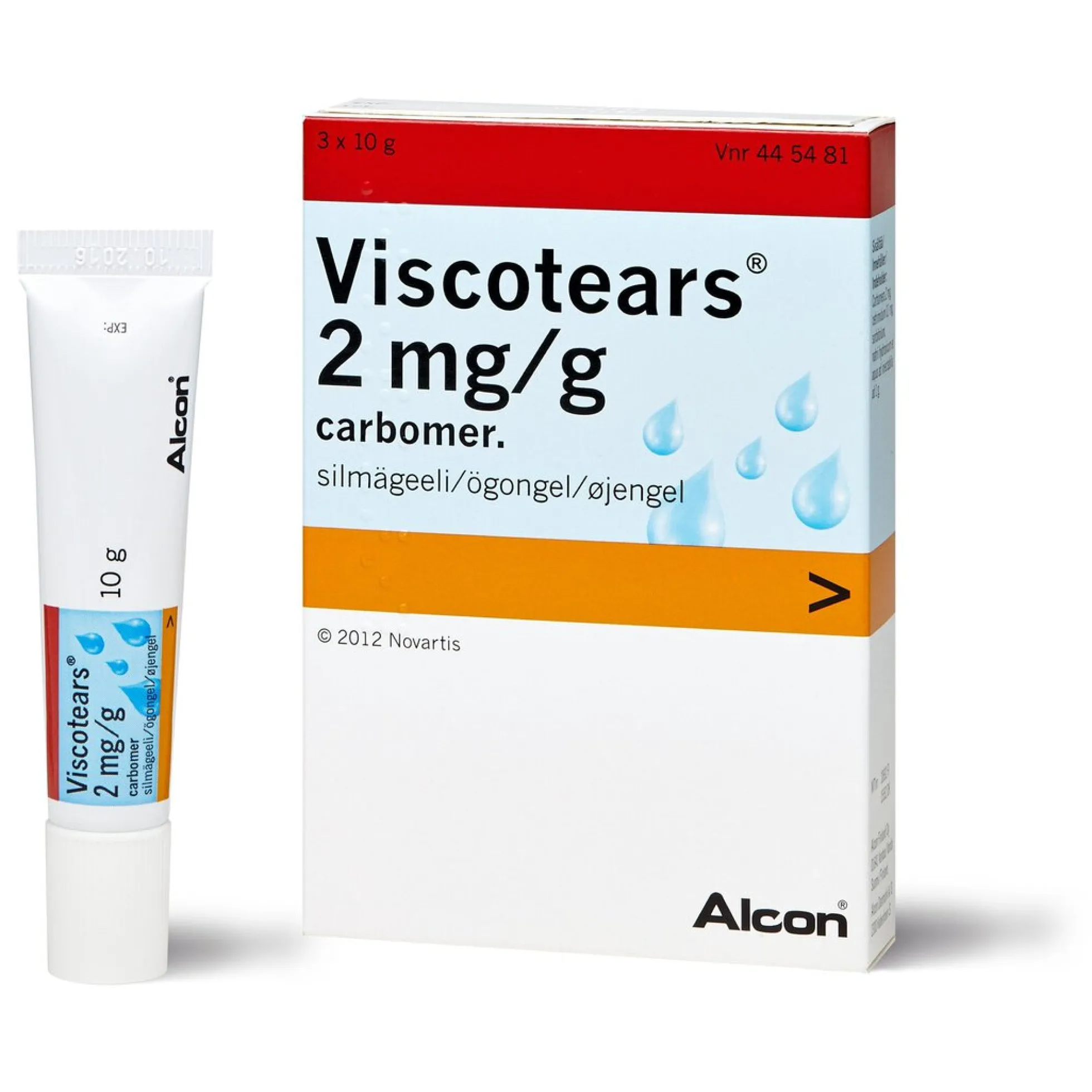 VISCOTEARS 2 mg/g silmägeeli -eri kokoja