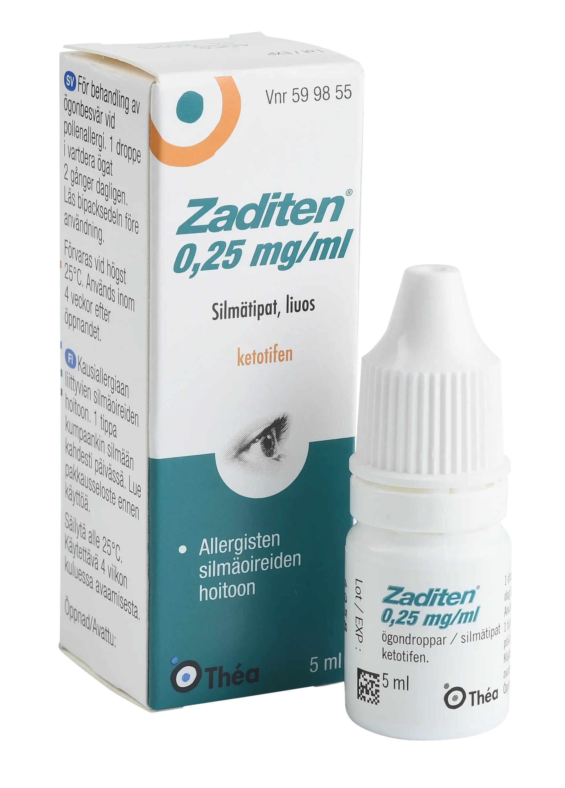 ZADITEN 0,25 mg/ml silmätipat, liuos 5 ml