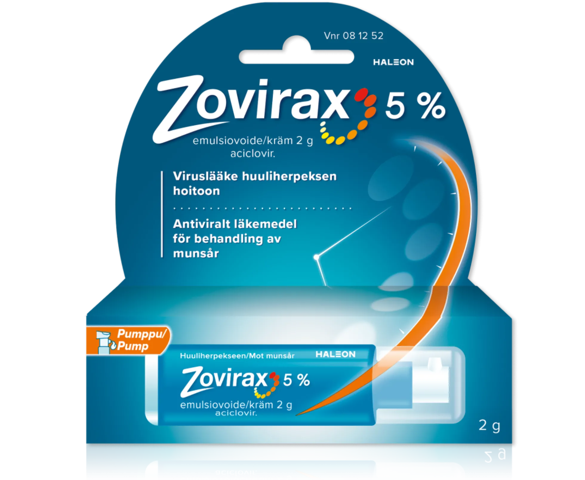 ZOVIRAX 5 % emulsiovoide tuubi/pumppu 2 g
